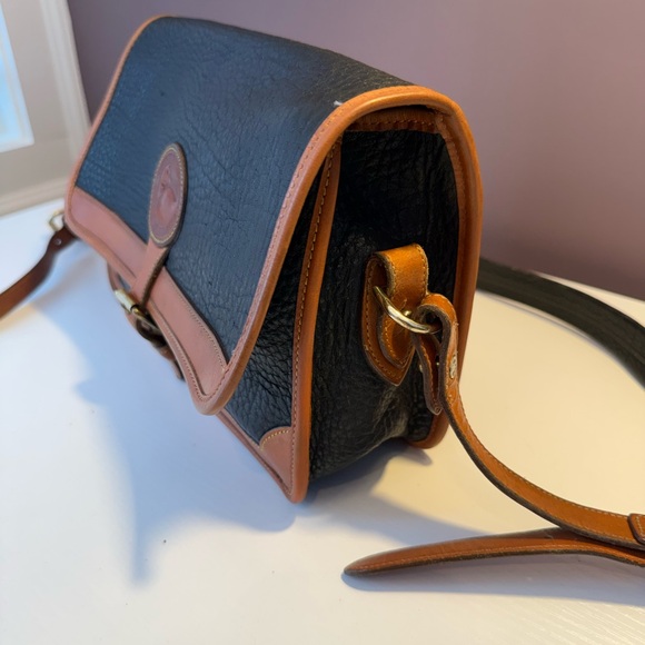 Dooney & Bourke Black and Brown Leather Messenger Bag - Picture 3 of 7